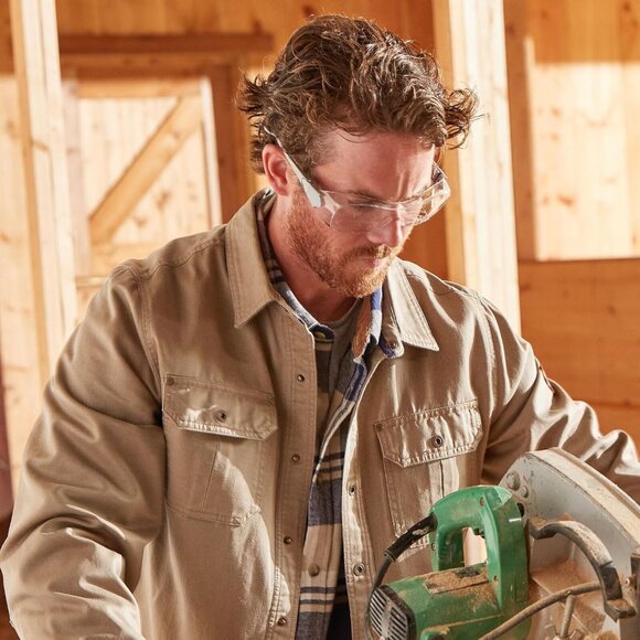 Mens Twig Whitetails Flannel Lined Shirt Jacket Waxed Cotton Water Resis - Picture 7 of 7